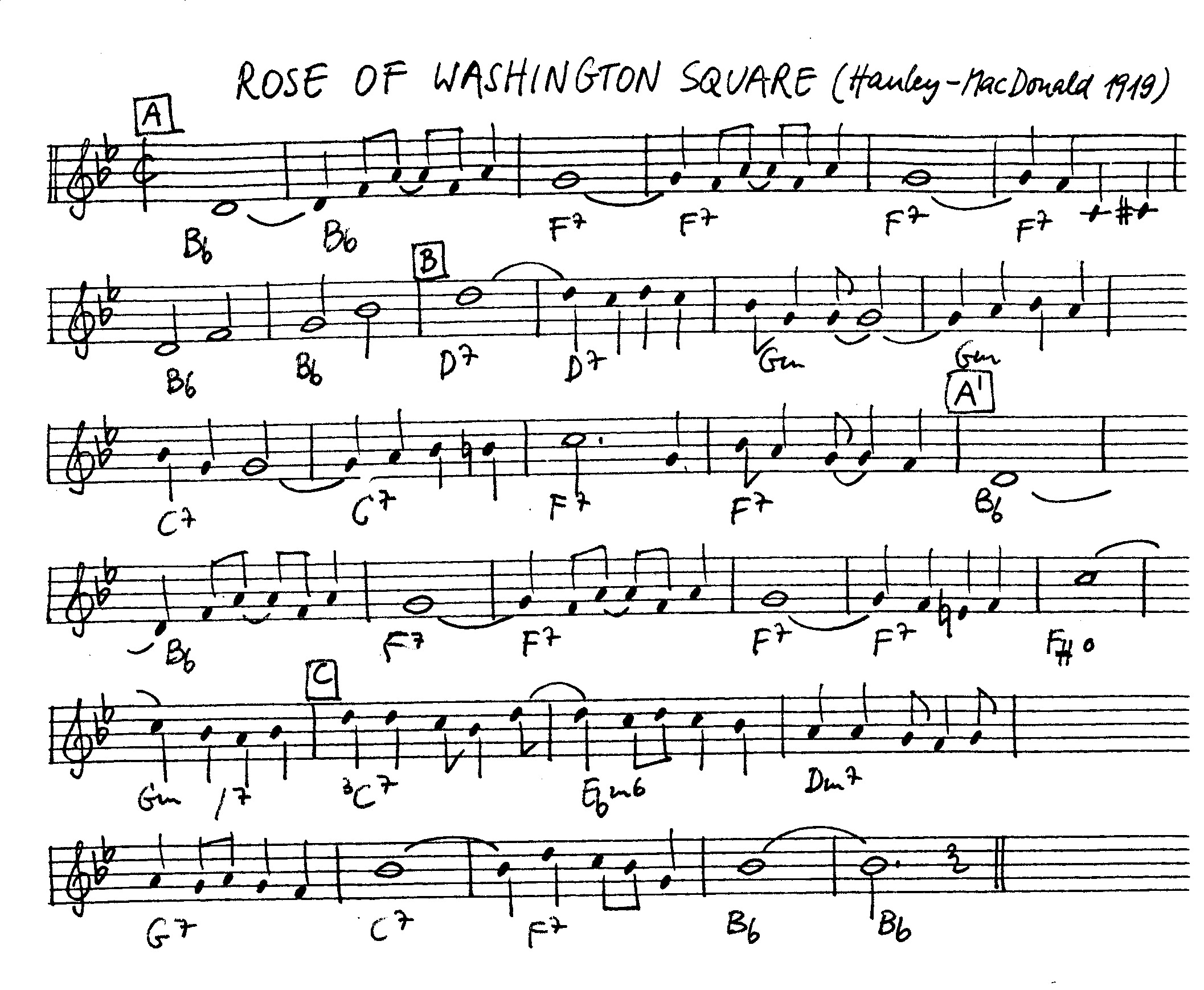 rose of washington square leadsheet – book us for your next 20s or gatsby event